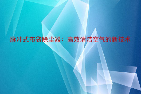 脉冲式布袋除尘器：高效清洁空气的新技术